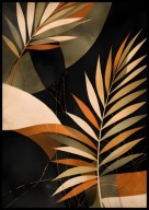 A2 PLAKAT OBRAZ, PLAKAT DO SYPIALNI SALONU, ABSTRAKCJA BOHO LIŚCIE PALMY