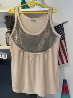 B NEXT LEJĄCA Z KORALIKAMI ECRU vintage bokserka