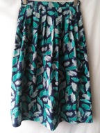 Spódnica granatowa w liście - 38