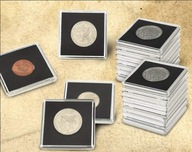 Kapsle na monety pudełka holder 5x5 cm 40mm -20mm - 20 sztuk KOMPLET