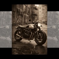 Plakat Motoryzacyjny Cafe racer A4 (21 x 29,7 cm) Dekoracja Ścienna