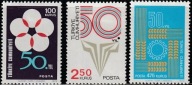 Turcja 1973 Znaczki 2301-3 ** Republika 50 lat kwiaty Zboże