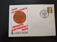 Stow. Polskich Komb. Londyn - 40 rocz. zbrodni katyńskiej - koperta z dat.