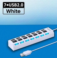 Łącze USB 2.0 rozgałęźnik z przełącznikiem 30cm (Biały)