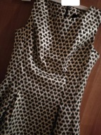 Piękna_Złota_Sukienka/ Koktajlowa_w Serduszka/ Satyna_Używana_36_TANIO