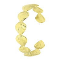 83541 Bransoletka złota stal chirurgiczna 60/15 MM sztywna bangle muszelki