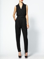 Rachel Zoe Wełniano Jedwabny Kombinezon Czarny Jumpsuit Elegancki r. 38