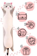 MASKOTKA KOT PARÓWKA 110 CM – DŁUGI PLUSZAK KICIA NA DZIEŃ DZIECKA