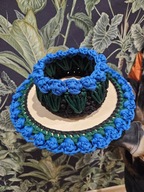 Ręcznie wykonany koszyk na tacy – makrama | Daria Molenda/ WOŚP Kobiór