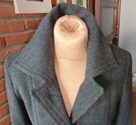 MaxMara szary tweedowy płaszcz 36