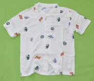 PUUL&BEAR XDYE koszula męska biała wzorek wakacyjny S/40