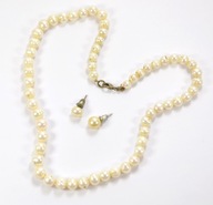 STARY NASZYJNIK KOLCZYKI PERŁY NATURALNE ZOBACZ TANIO!