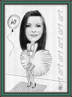 Karykatura na prezent ze zdjęcia na urodziny a3 Marilyn Monroe