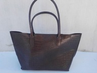 torba torebka na ramię shopperka H&M uszy brązowa