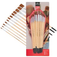 PĘDZLE VAN BLEISWIJCK DO AKWARELI FARB OLEJNYCH I AKRYLOWYCH RÓŻNE 12 SZTUK