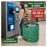 Worek na butelki kaucyjne 120L z uchwytami, mocny, składany
