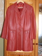 BETTY BARCLAY stylowy skórzany płaszcz 40/42