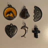 Wisiorki z różnymi motywami - 6 sztuk