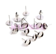 Baza kolczyka wkrętka kaboszon 8mm Platyna