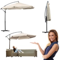 PARASOL SKŁADANY OGRODOWY DUŻY SOLIDNY Z WYSIĘGNIKIEM i FALBANĄ POKROWIEC