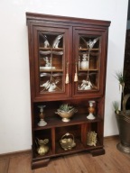 Wąska dębowa witrynka biblioteczka antyk 893/2026