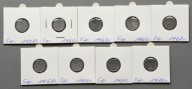 PRL 5 GROSZY 1958-1972 W HOLDERACH ZESTAW 9 SZT.