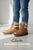 Clarks Prague trzewiki skórzane brązowe ocieplane rozm. 32