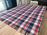 WEŁNIANY CIEPŁY CIEŃSZY KOC PLED KAPA NARZUTA KRATA FRĘDZLE 150 x 180