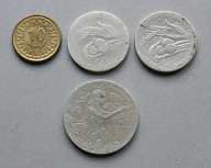 TUNEZJA OD 10 MILIMÓW DO 1 DINARA 1976?-1997 ZESTAW 4 SZT.