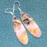 Kolczyki Różowy Opal Peruwiański