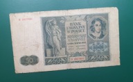 Banknot 50 złotych 1941r. Seria B Generalna Gubernia