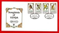 RPA - Venda / 103-106 / Koperta FDC ( Fauna - Ptaki śpiewające ) 1985 r.