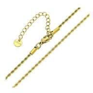 84208 Łańcuszek złota stal chirurgiczna 41+5 CM 2 MM splot kordel