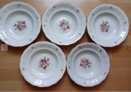 5 talerzy głębokich Karolina PRL średnica 24 cm