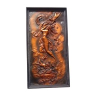 Secesyjny obraz tłoczony w miedzianej blasze : Karl Sterer - Zmierzch.