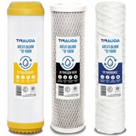 ZESTAW WKŁADÓW WKŁADY DO FILTRÓW WODY 10" NA CAŁY DOM 3 STOPNIE AQUAFIT