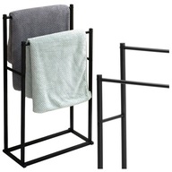 WIESZAK STOJAK NA RĘCZNIKI STOJĄCY PODŁOGOWY ŁAZIENKOWY METALOWY 2 RAMIONA