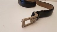 PASEK FRANCUSKI Z DESIGN Z CYRKONIAMI SKÓRZANY
