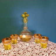 Vintage, Piękny komplet Art-deco, żółty