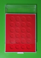 Lindner 2110 -Kaseta szara na 24 monety (Ø 32,5mm)