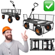 WÓZEK OGRODOWY TRANSPORTOWY PRZYCZEPKA TACZKA KOŁA DO 400KG 100L