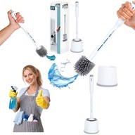 SZCZOTKA DO WC TOALETOWA KLOZETOWA SILIKONOWA BIAŁA Z DOZOWNIKIEM PŁYNU