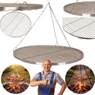 RUSZT DO PALENISKĄ GRILLA WĘGLOWEGO OGRODOWEGO STAL NIERDZEWNA 70CM+ŁAŃCUCH