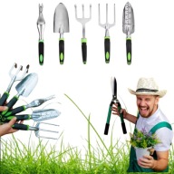 ZESTAW NARZĘDZI OGRODNICZYCH GRABKI ŁOPATKA WIDŁY DO OGRODU ROŚLIN