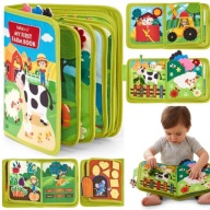 KSIĄŻECZKA SENSORYCZNA MONTESSORI TABLICA MANIPULACYJNA 20 ZADAŃ EDUKACYJNA