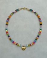 Naszyjnik handmade KOVALI Crazy Color 3 z kolorowych kamieni i koralików