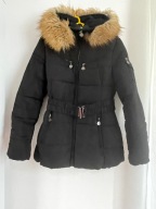 N KURTKA CAMEO ROSE OCIEPLANA CZARNA PIKOWANA KIESZENIE PASEK KAPTUR