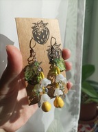 Kolczyki owocowe - pigwa - cottagecore, maksymalizm, stal nierdz.