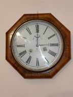 Piękny amerykański zegar wiszący Waterbury Clock – do naprawy