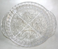 STARE SZKŁO - MASYWNA KRYSZTAŁOWA PATERA KABARET